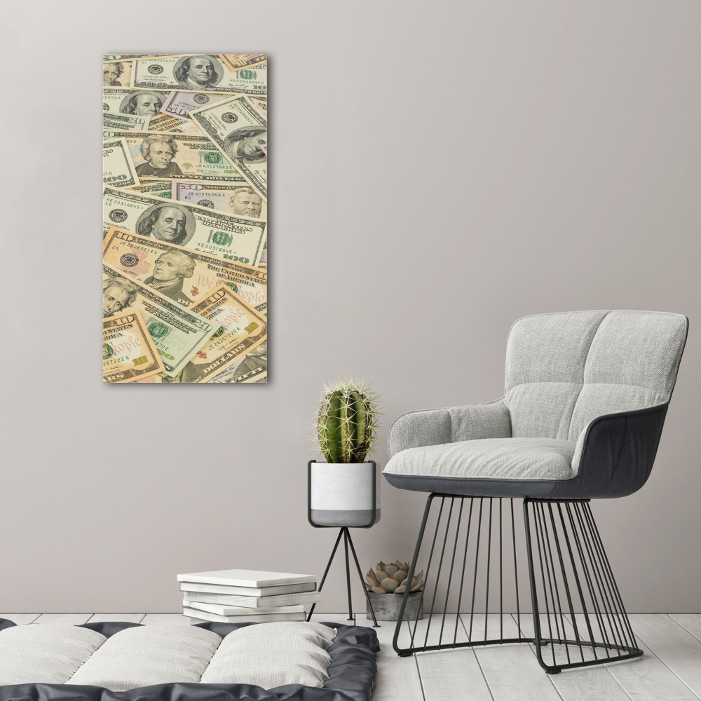 Tableau sur verre acrylique Billets de banque