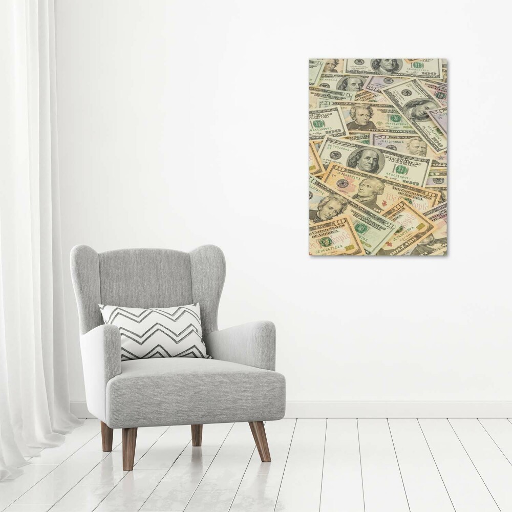 Tableau sur verre acrylique Billets de banque