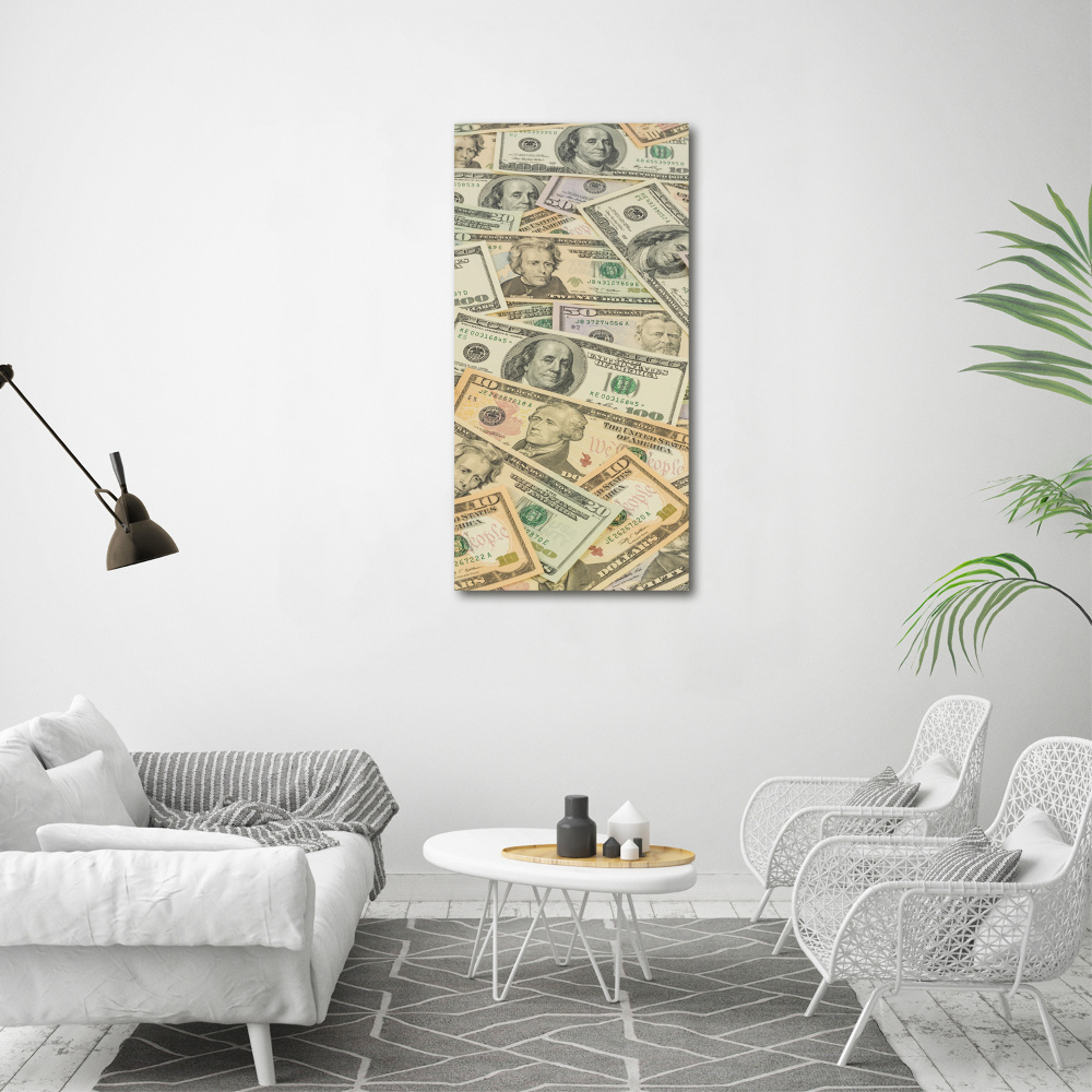 Tableau sur verre acrylique Billets de banque