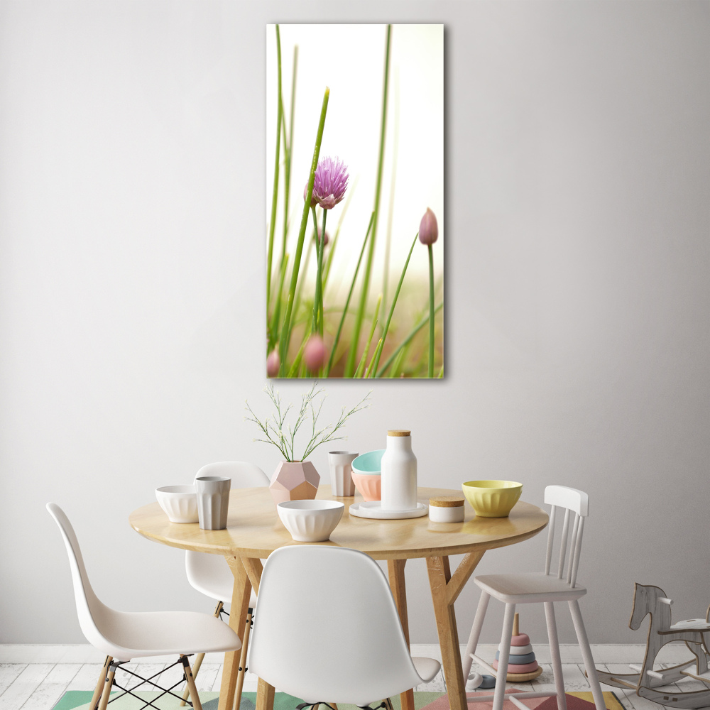 Tableau verre acrylique Fleur de ciboulette