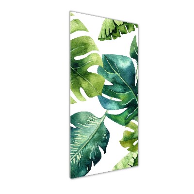 Tableau acrylique Feuilles tropicales peinte