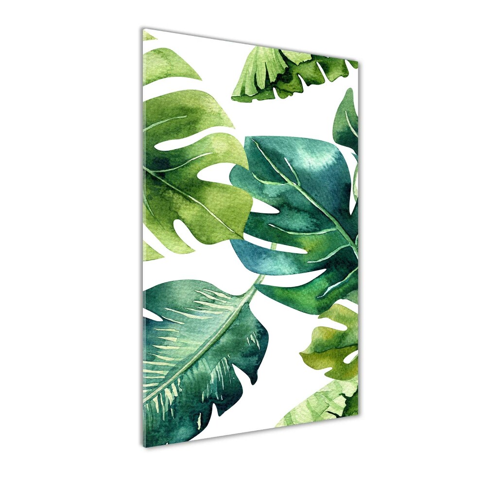 Tableau acrylique Feuilles tropicales peinte