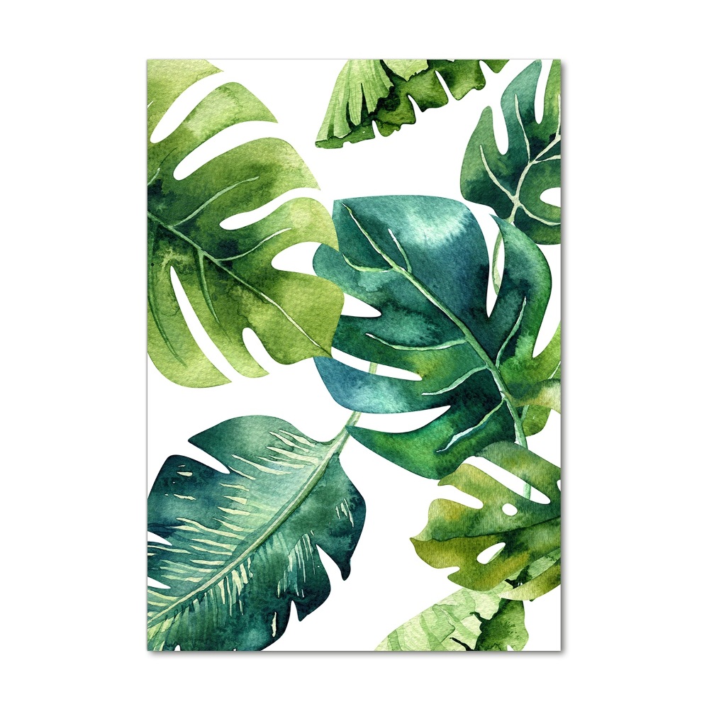 Tableau acrylique Feuilles tropicales peinte