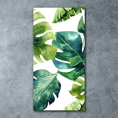 Tableau acrylique Feuilles tropicales peinte