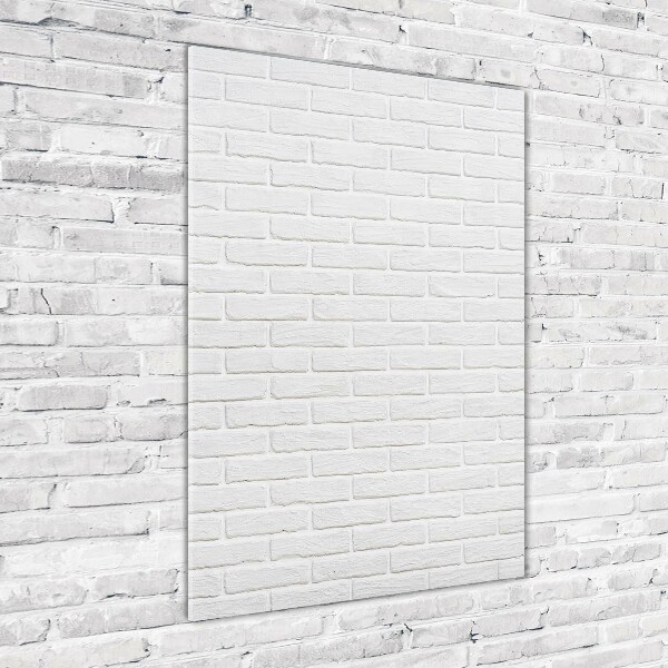 Acrylique tableau Mur de briques blanche