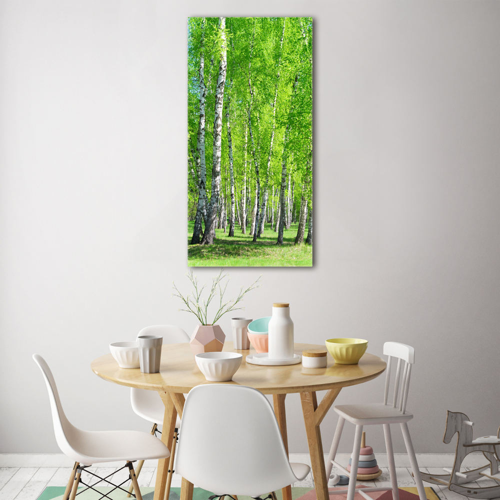 Tableau verre acrylique Forêt bouleau