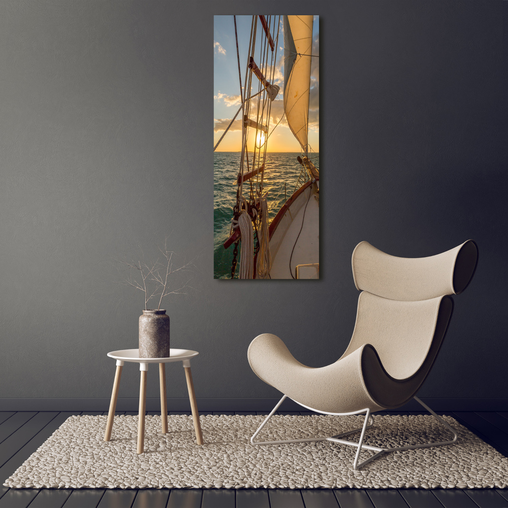 Tableau sur verre acrylique Yacht en mer