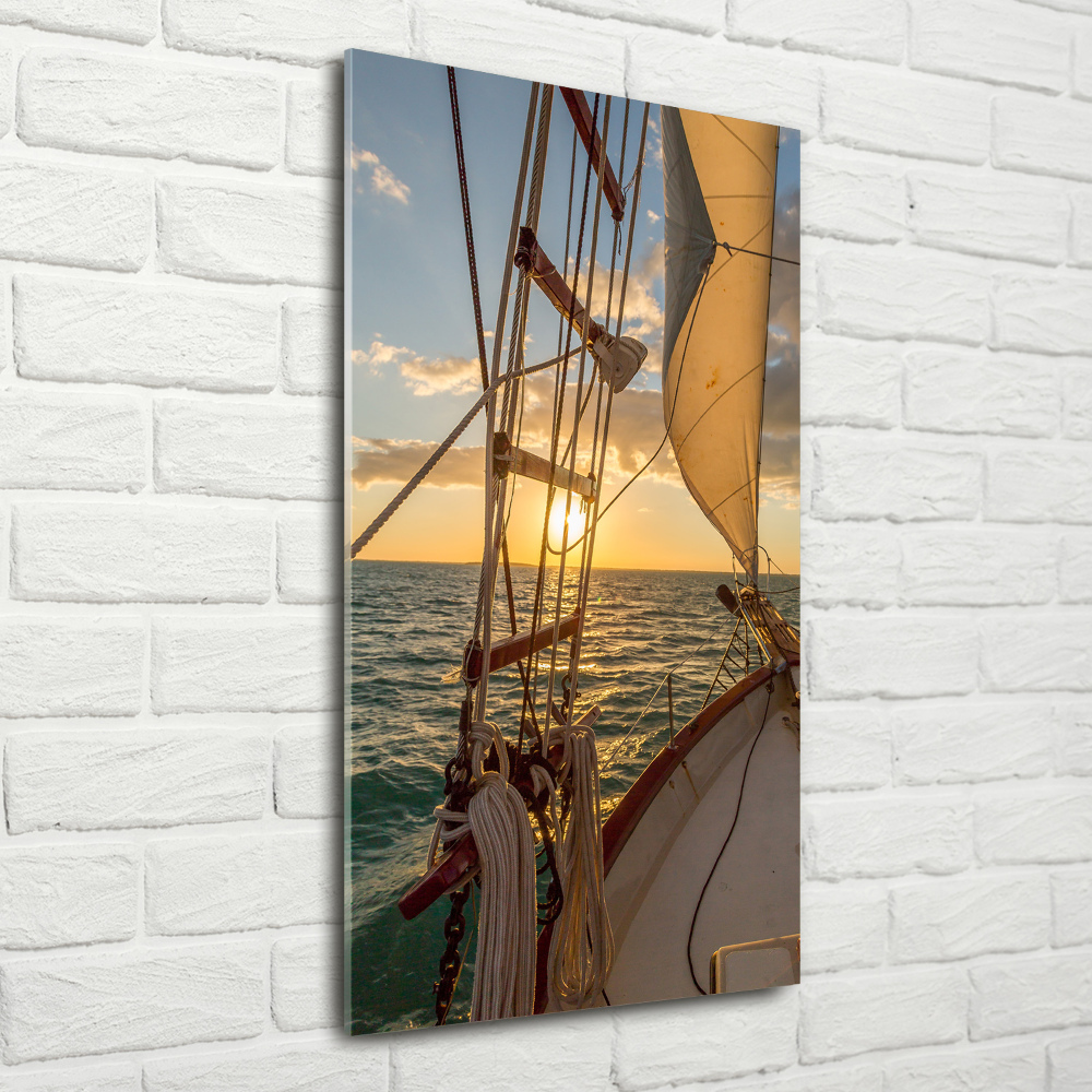 Tableau sur verre acrylique Yacht en mer