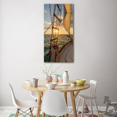 Tableau sur verre acrylique Yacht en mer