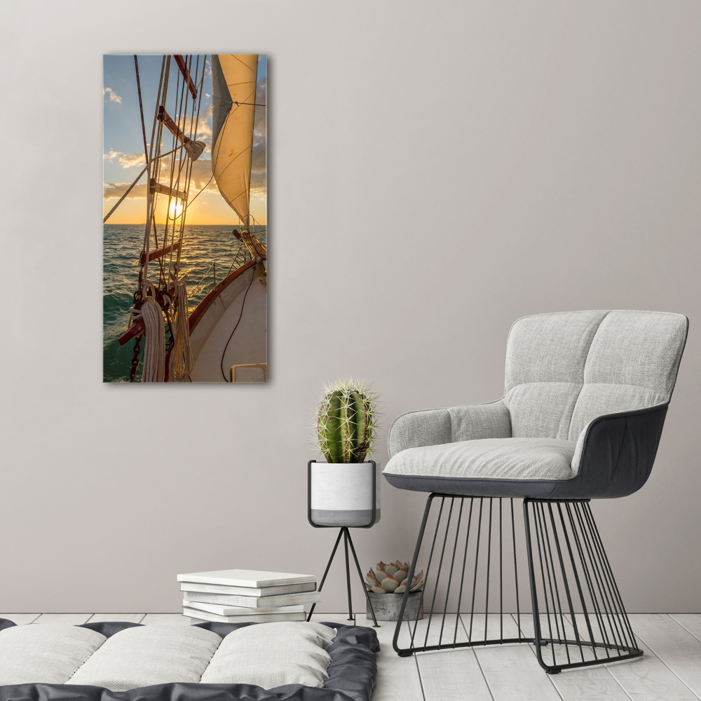 Tableau sur verre acrylique Yacht en mer