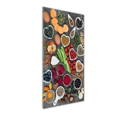 Tableau verre acrylique Aliments sains