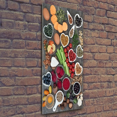 Tableau verre acrylique Aliments sains