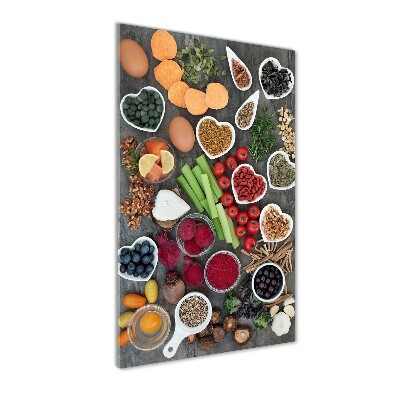 Tableau verre acrylique Aliments sains