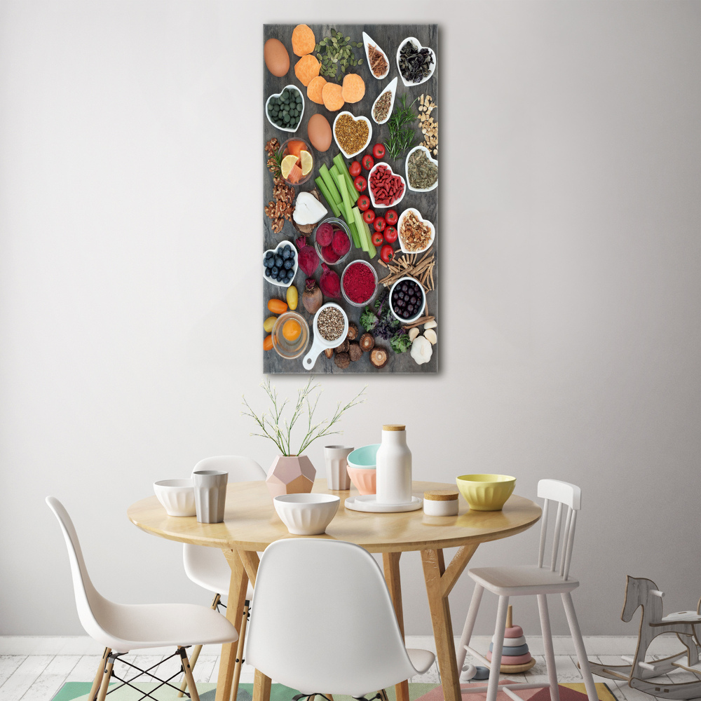 Tableau verre acrylique Aliments sains