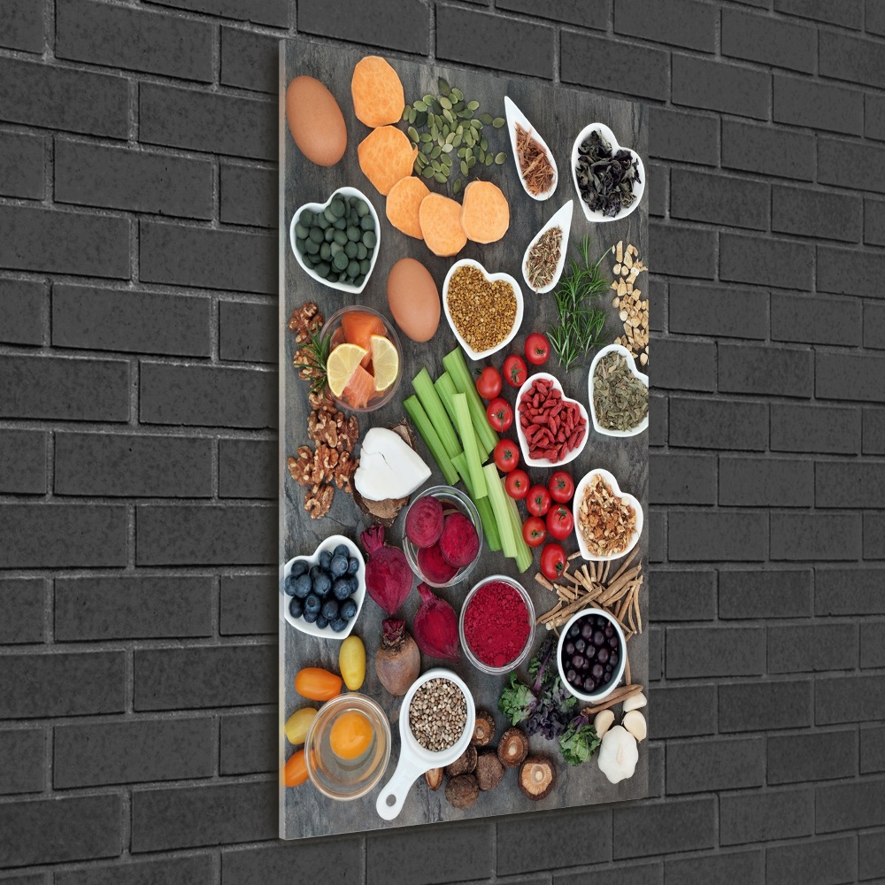 Tableau verre acrylique Aliments sains