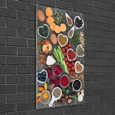 Tableau verre acrylique Aliments sains