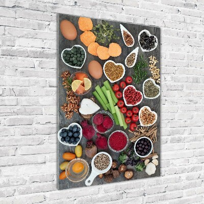 Tableau verre acrylique Aliments sains