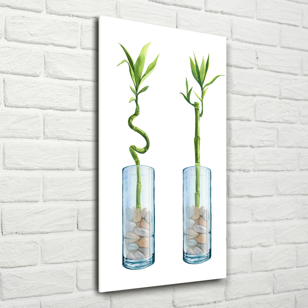 Tableau sur verre acrylique Bambou en pot