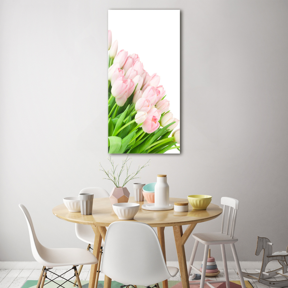 Tableau sur verre acrylique Tulipes roses