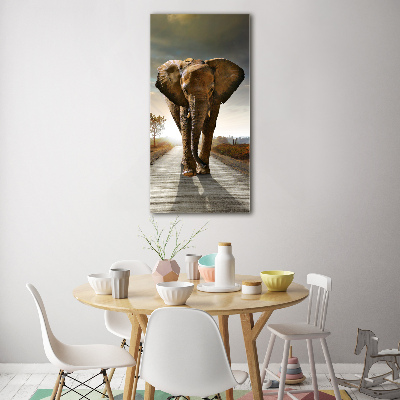 Tableau acrylique Éléphant en marche