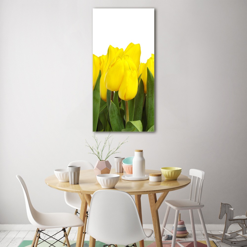 Tableau sur verre acrylique Tulipes jaunes