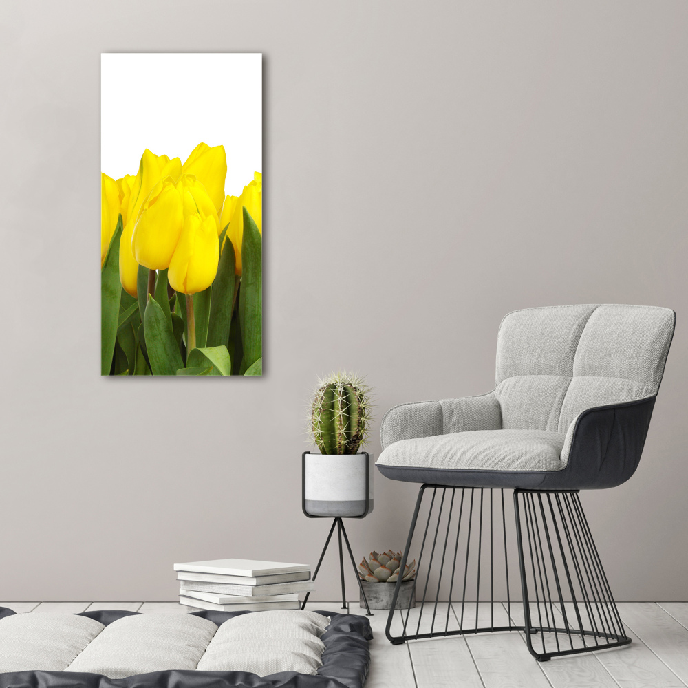 Tableau sur verre acrylique Tulipes jaunes