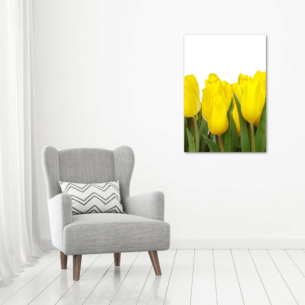 Tableau sur verre acrylique Tulipes jaunes