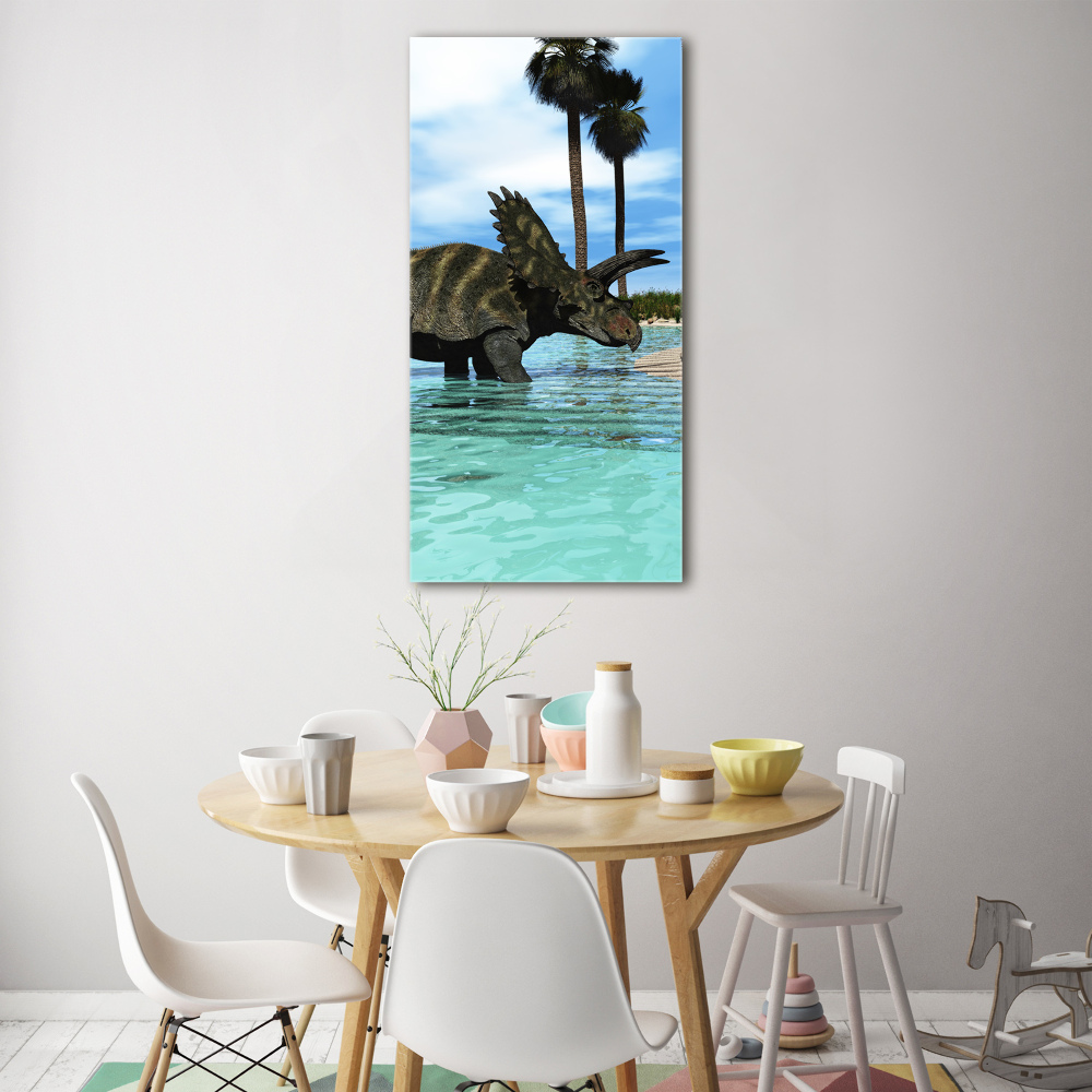 Tableau acrylique Dinosaures sur la plage