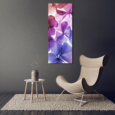 Tableau verre acrylique Fleurs violettes