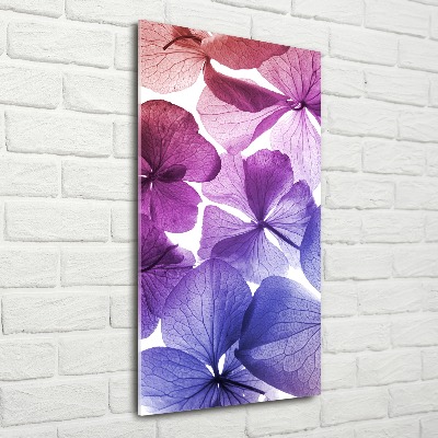 Tableau verre acrylique Fleurs violettes