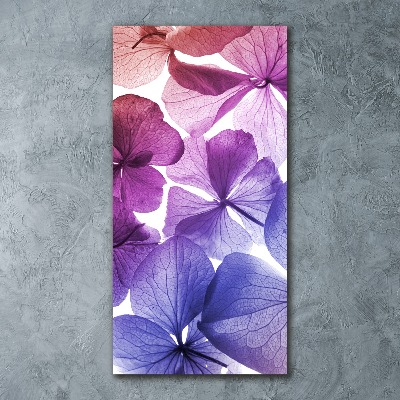 Tableau verre acrylique Fleurs violettes