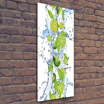 Tableau verre acrylique Citron vert et eau