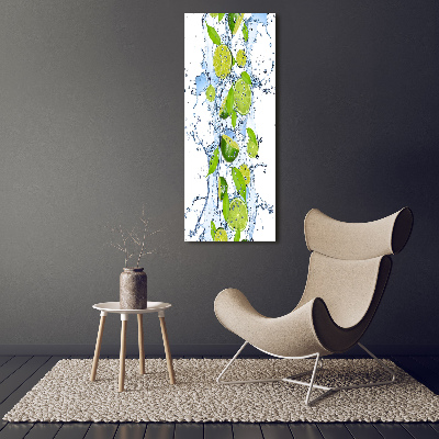 Tableau verre acrylique Citron vert et eau