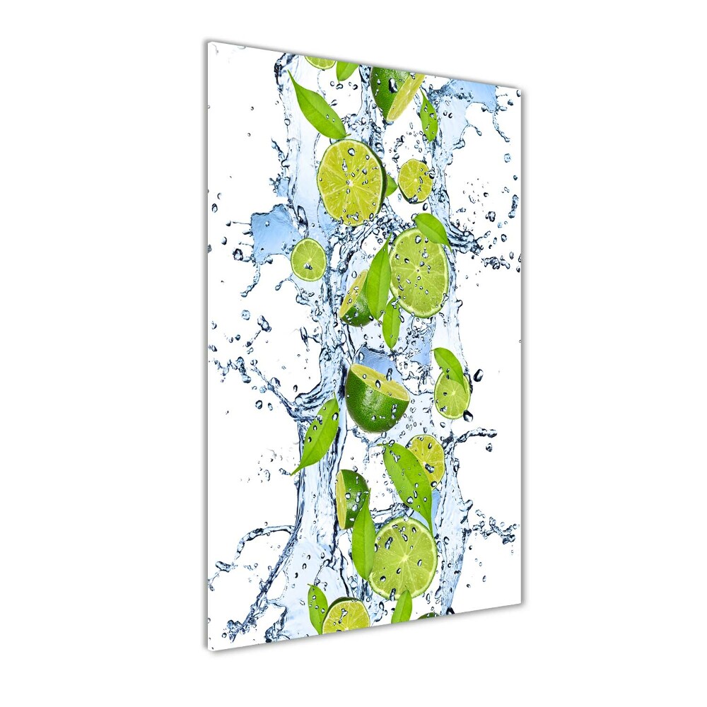 Tableau verre acrylique Citron vert et eau