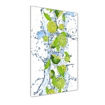 Tableau verre acrylique Citron vert et eau