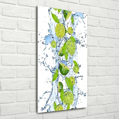 Tableau verre acrylique Citron vert et eau