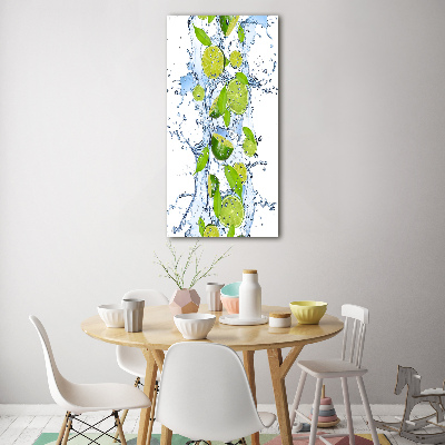 Tableau verre acrylique Citron vert et eau