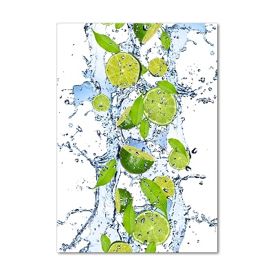 Tableau verre acrylique Citron vert et eau