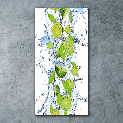 Tableau verre acrylique Citron vert et eau