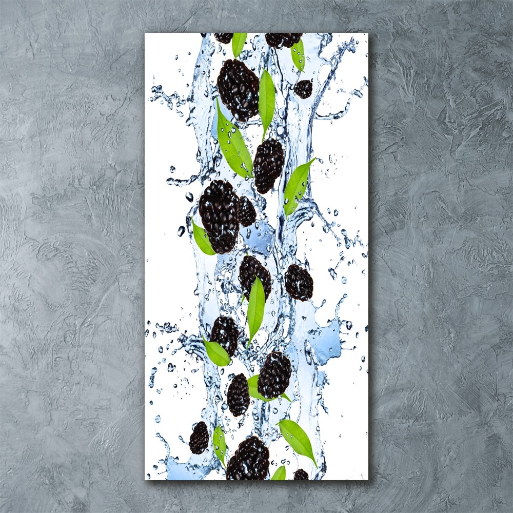 Tableau verre acrylique Mûres et eau