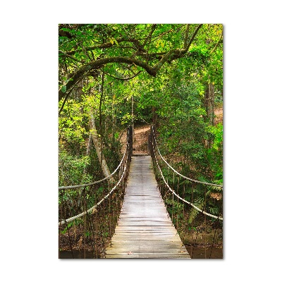 Tableau verre acrylique Pont suspendu dans la forêt