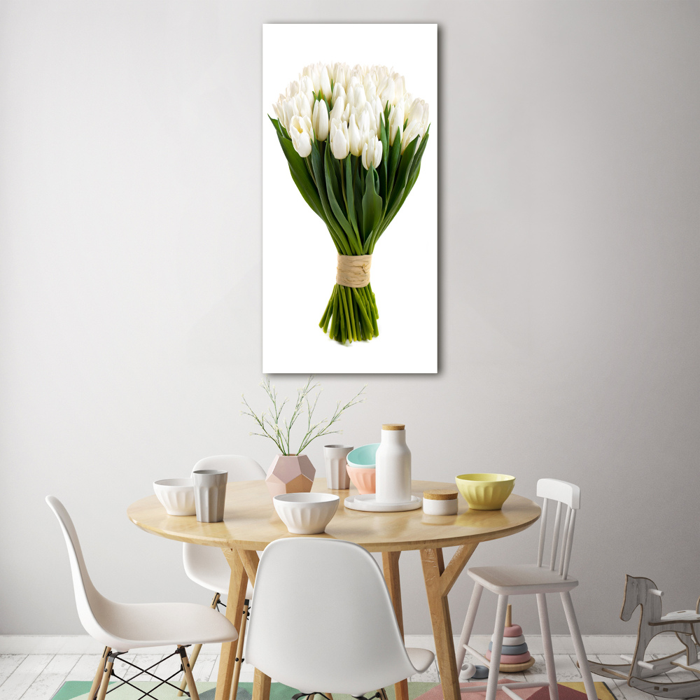 Tableau acrylique Tulipes blanches plantes