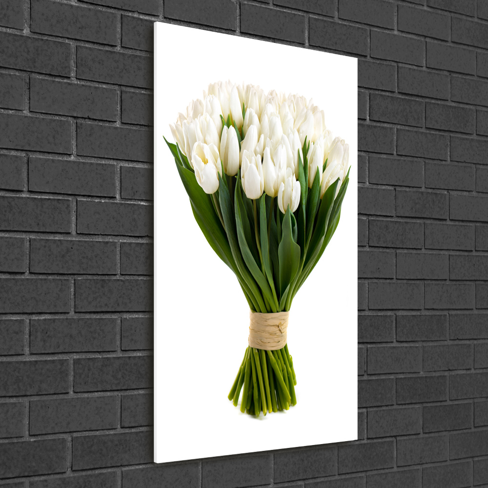 Tableau acrylique Tulipes blanches plantes