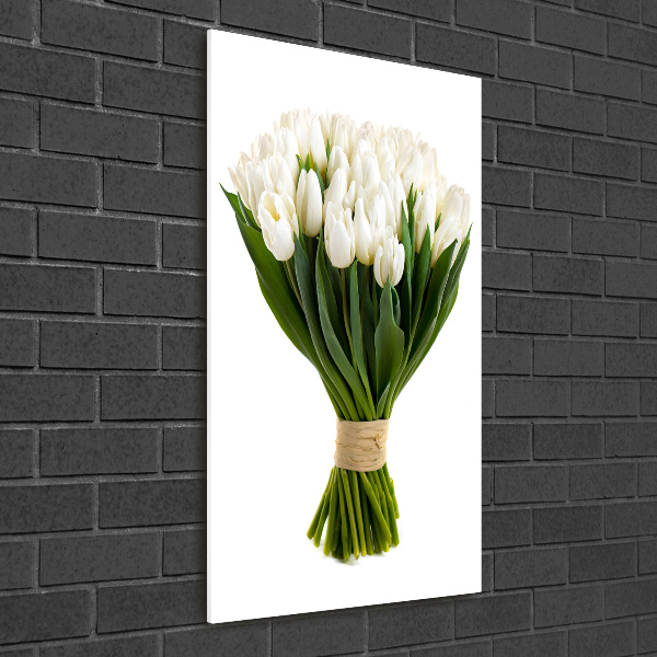 Tableau acrylique Tulipes blanches plantes