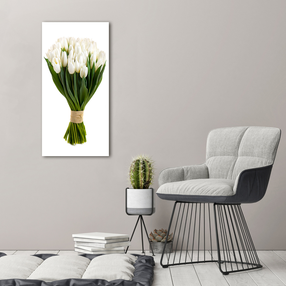 Tableau acrylique Tulipes blanches plantes