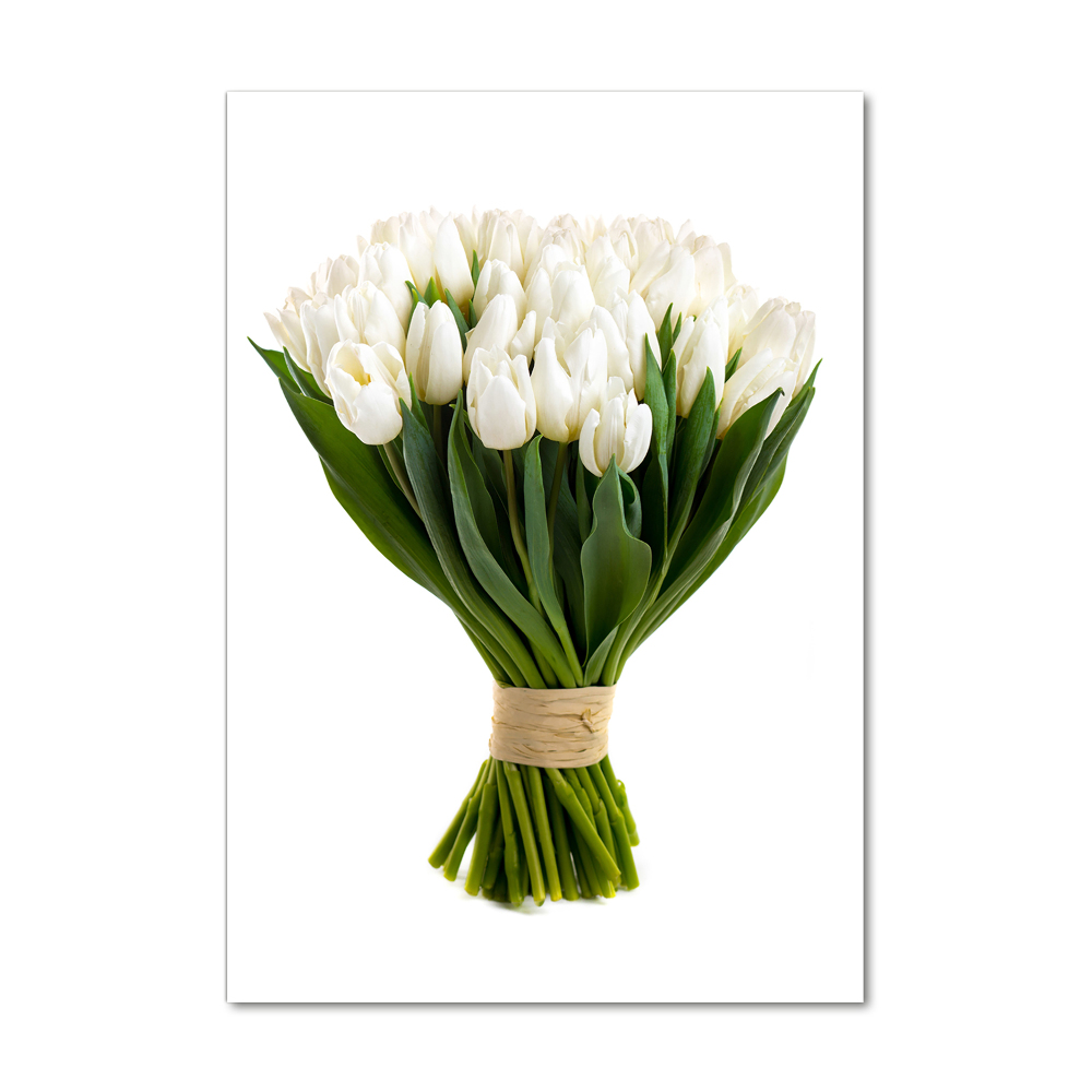 Tableau acrylique Tulipes blanches plantes