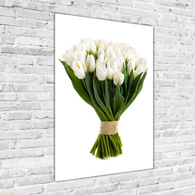 Tableau acrylique Tulipes blanches plantes