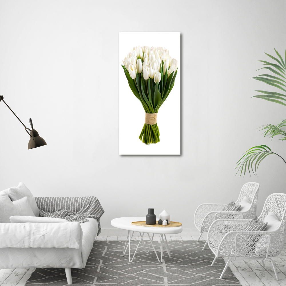 Tableau acrylique Tulipes blanches plantes