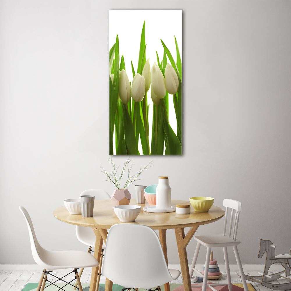 Tableau verre acrylique Tulipes blanches