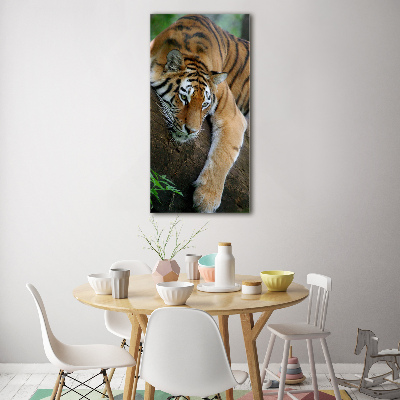 Tableau acrylique Tigre dans un arbre